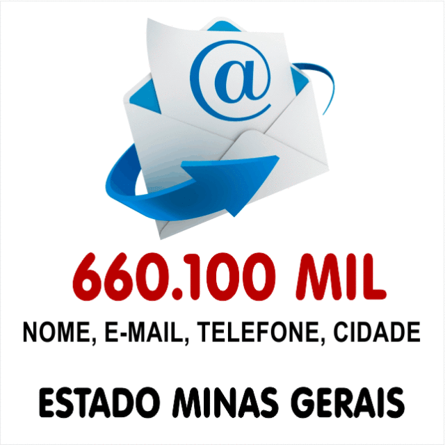 Lista de Emails Validos Estado de Minas Gerais