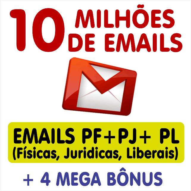 Pacote 10.5 Milhões de Emails Validos - PF PJ PL